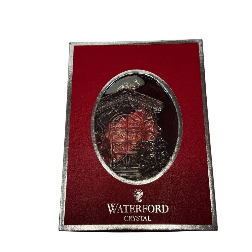 Waterford Bless Our Home Crystal Ornament Clear 4.5" Slovenia Gift Box - Picture 8 of 8
